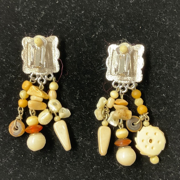 Dangle Silver Tone Clip-on Earrings - Picture 2 of 5